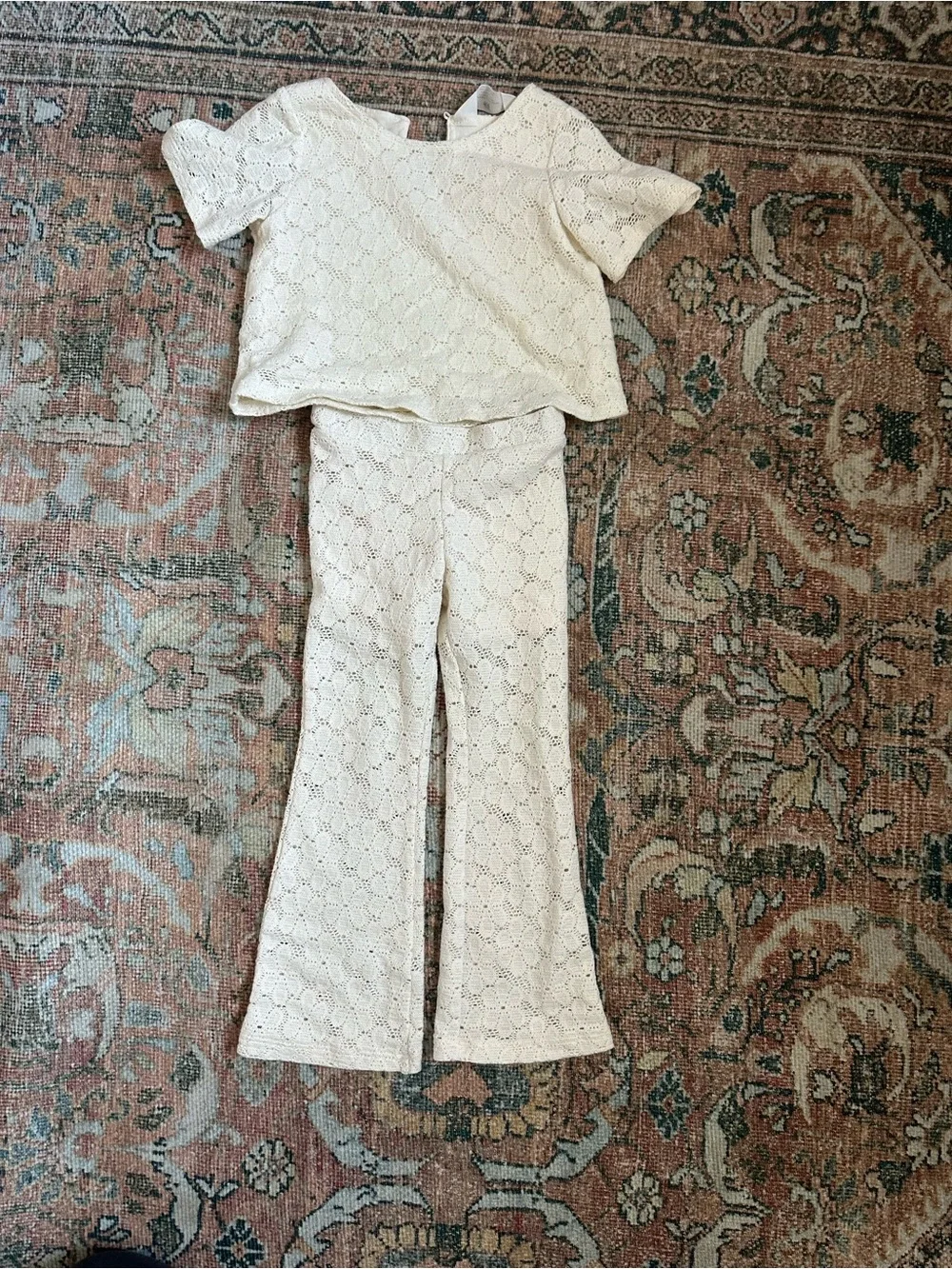H&M Cream Lace Two-Piece Bootcut Set
